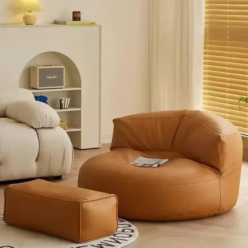 Lazy Sofa Reclining Couch Half Moon Sofa  Bedroom Tatami Seat Small Apartment Bean Bag Set Living Room Furniture Nordic Simple