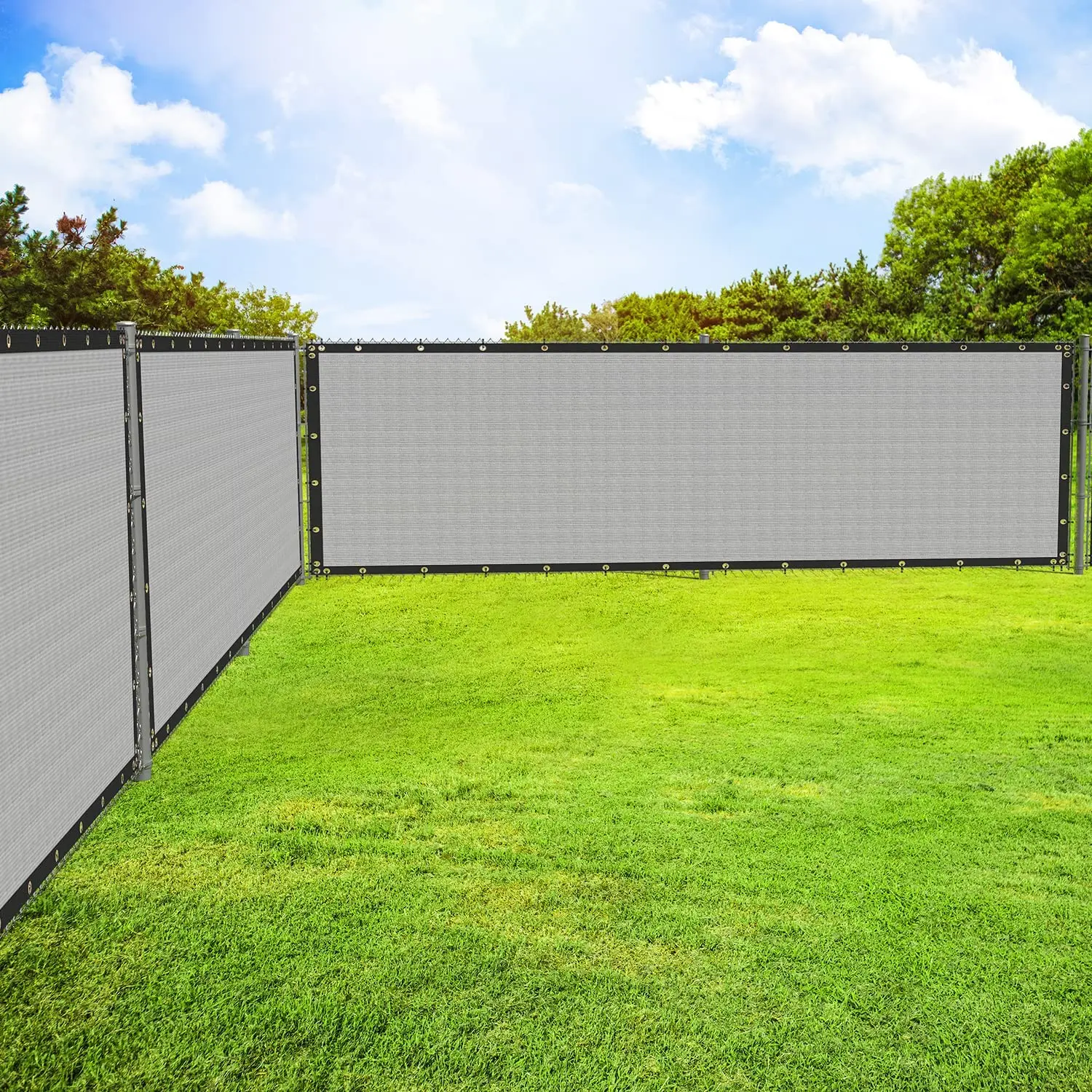 Gray Fence Privacy Screen Windscreen- Heavy Duty Fencing Mesh Shade Net Cover for Wall Garden Yard Backyard- Zip Ties Include images - 6