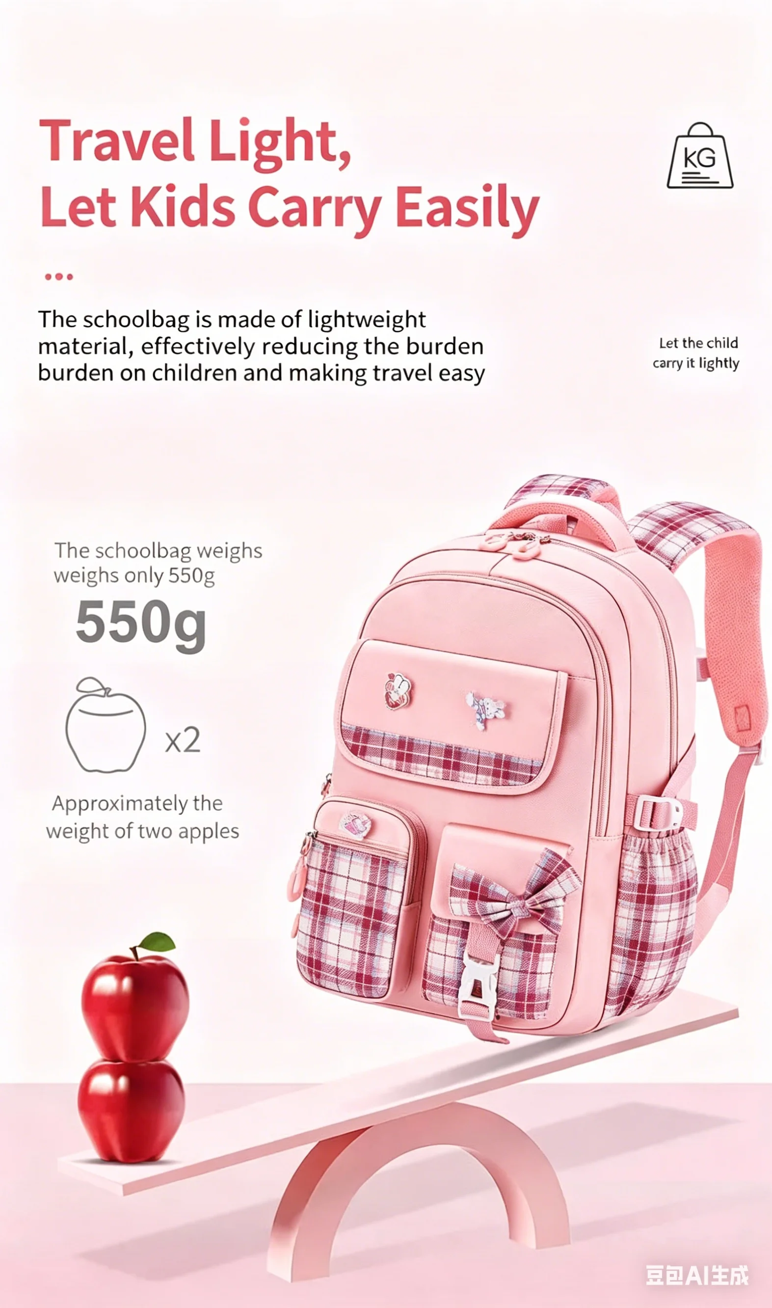 Ergonomic Spine Protecting School Backpack For Girls Waterproof Image 4