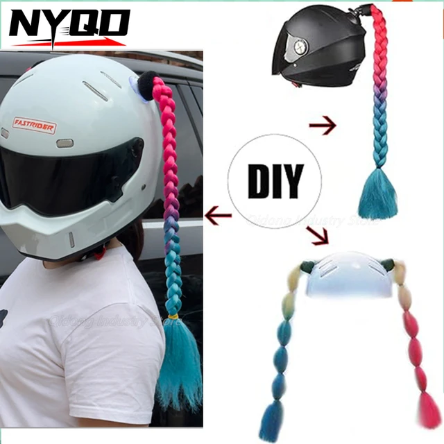 Peluca Casco De Mujer Con Trenzas Cascos De Motocross Trenzas Para