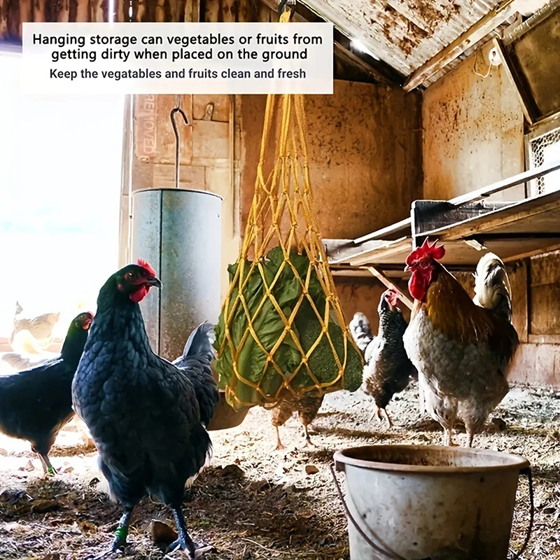 Chicken Vegetable Feeder Chicken Vegetable Net String Bag Poultry Fruit Holder Hen Goose Large Birds Treat Feeding Tools poultry feeder