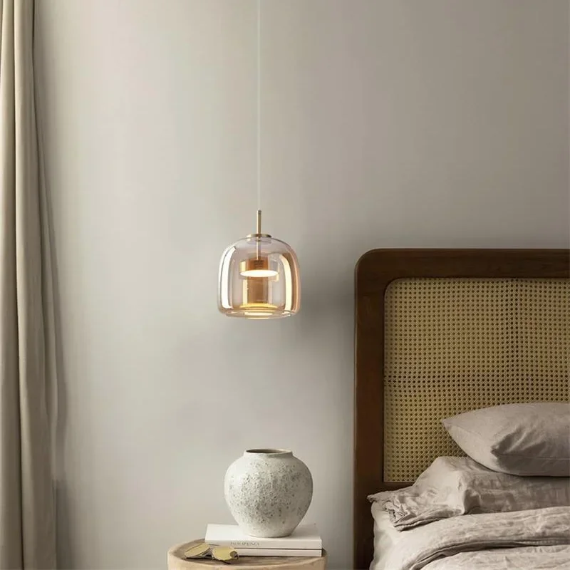 Modern Glass Led Pendant Light Nordic Suspension Dining Room Chandelier For Restaurant Kitchen Bedroom Bedside Hanging Lamp pendant lights pendant lamp chandelier lighting