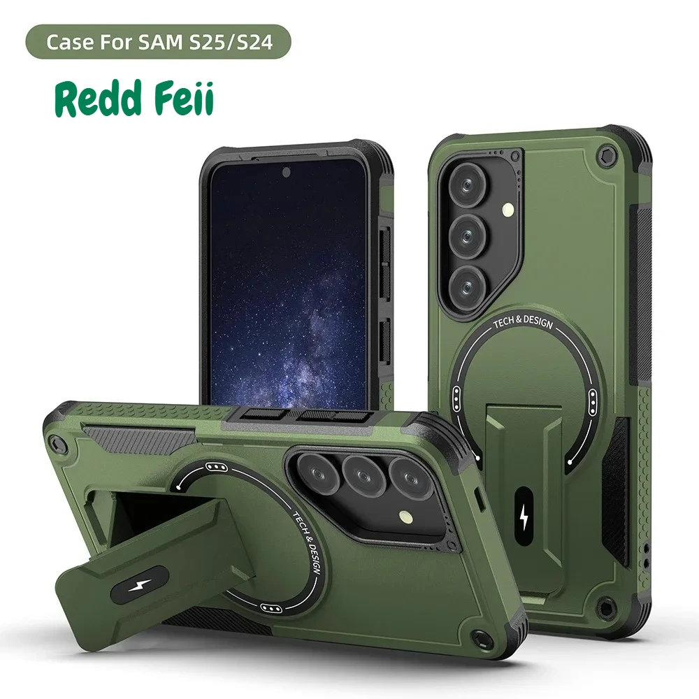 Magnetic Wireless Charging Case with Holder and Anti-Fall Protection