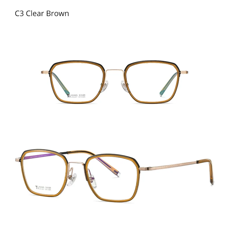 Ralferty Unisex Full Rim Polygon Square Titanium Eyeglasses 92325 Image 4