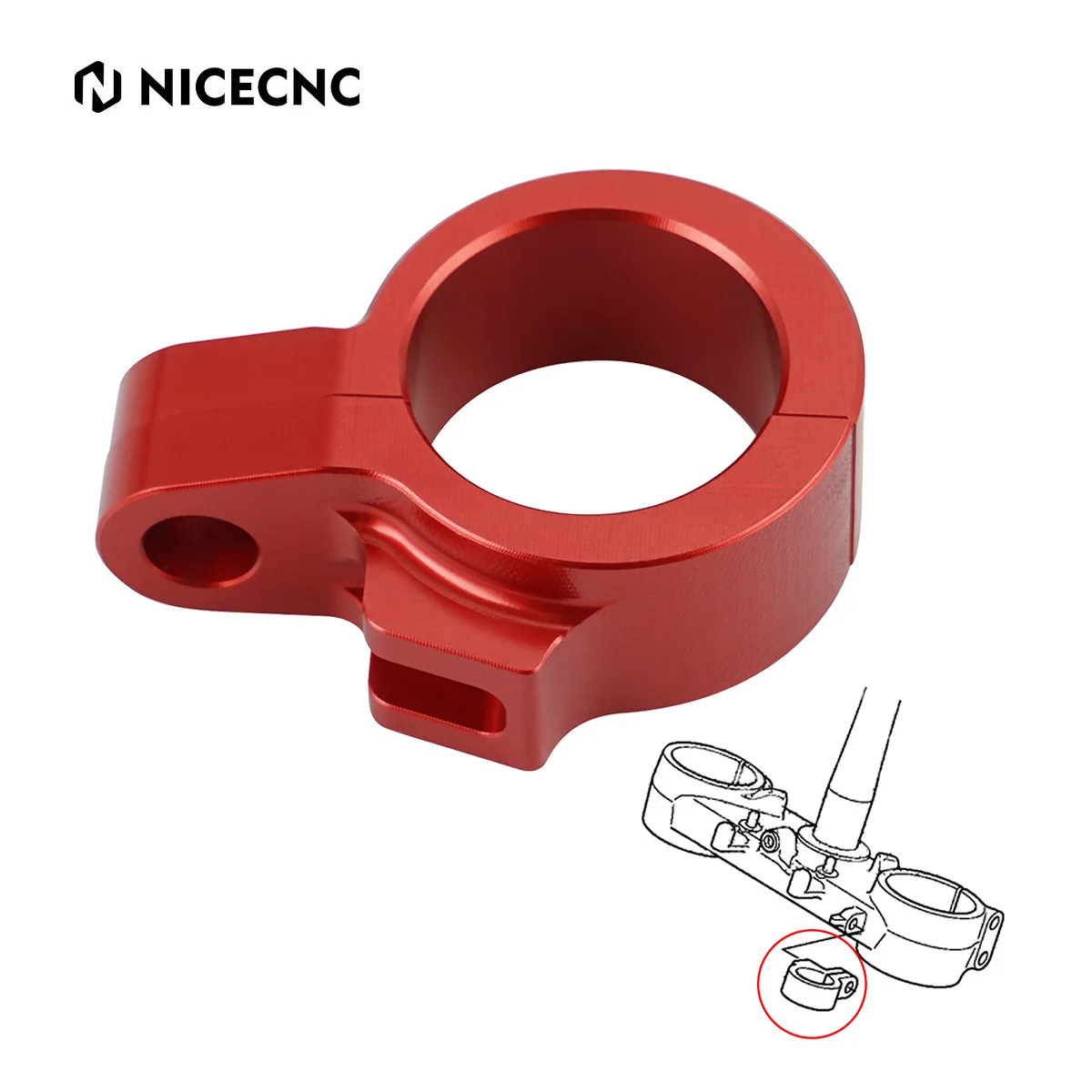 Nicecnc Morsetto Del Cavo Della Guida Del Tubo Del Freno Anteriore Del Motociclo Per Honda Cr Crf 80 85 125 250 450 500 R Rb X Xr400R 45468-Ks7-830