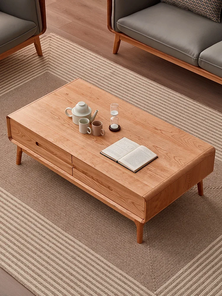 

Скандинавский чайный столик из массива вишневого дерева, мебель для гостиной, домашний чайный столик