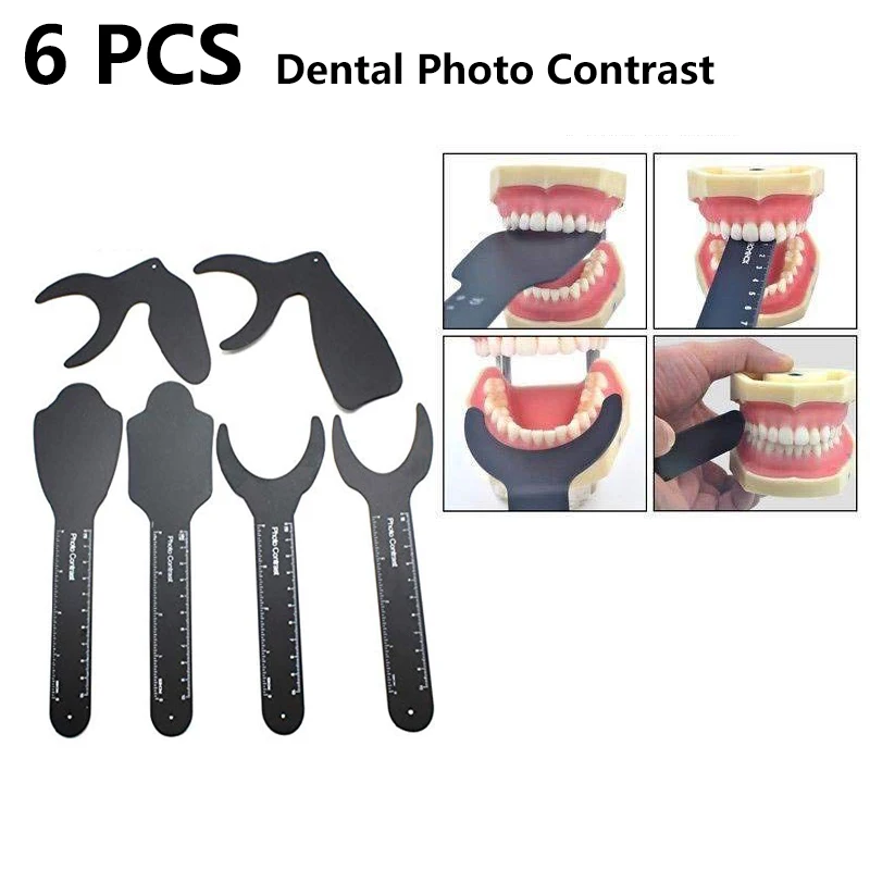 

6Pcs/set Dental Oral Imaging Black Palatal Contrast Background Board Photo Contrast Kit Dentistry Examination Equipment