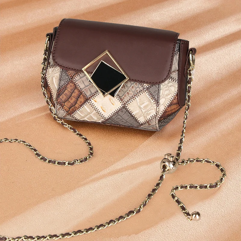 Women Crossbody Bag Luxury Brand Designer Splice Party Shoulder Bags Genuine Leather Vintage Travel Flap Chain Bags New