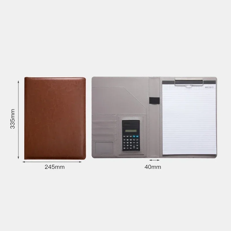 

Leather Organizer Office Man Meeting PU Padfolio Folder Pad Clipboard Holder for Document / Business Women File