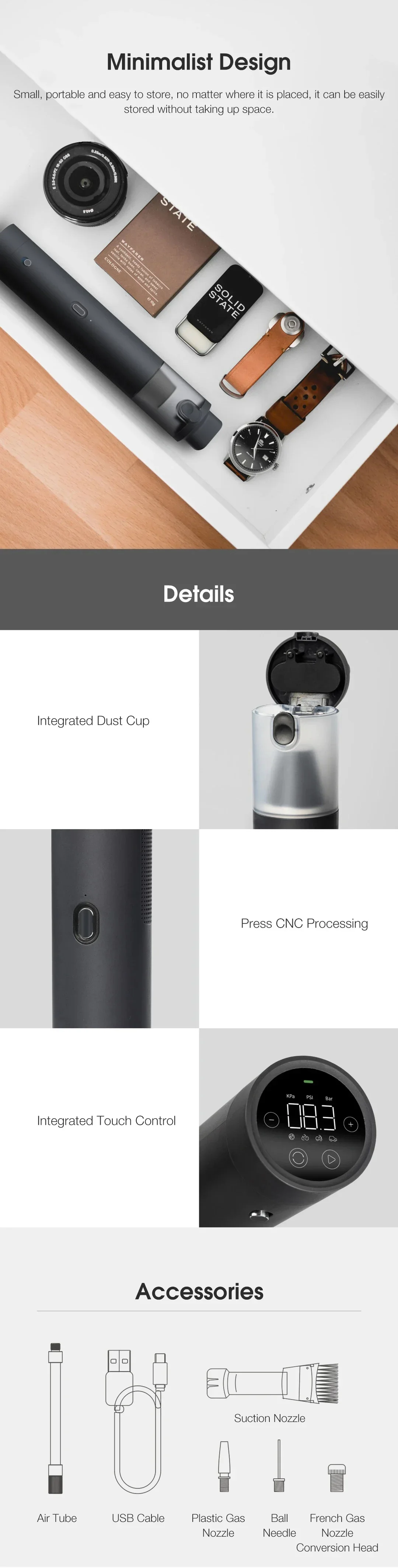 XIAOMI Wireless Vacuum & Air Pump 10000PA 150PSI
