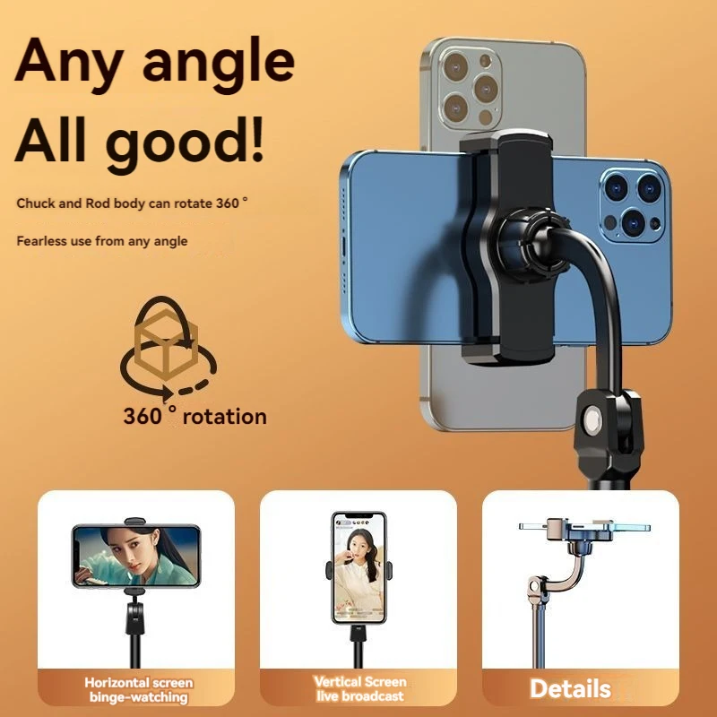 Trépied de bureau pour smartphone iPhone avec support de téléphone portable, support de table_voghion.com