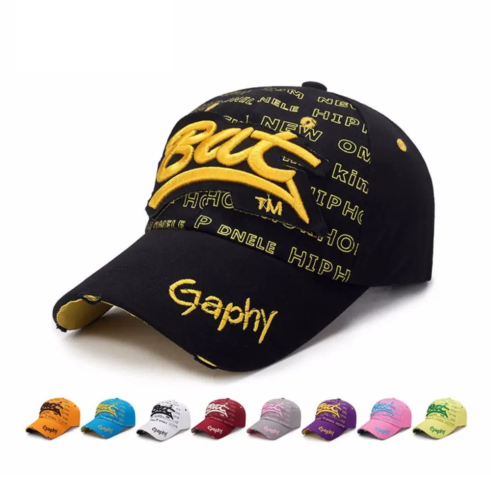 Fashion Broken Hole BAT Embroidery Hats Hip-hop Casual Baseball Hats Adjustable Sunscreen Hats Man Women Outdoor Sports