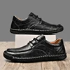 Retro Style Men Leather Casual Shoes Handmade Breathable Men's Loafers Fashion Man Walking Sneakers Simple Comfy Hiking Footwear 5