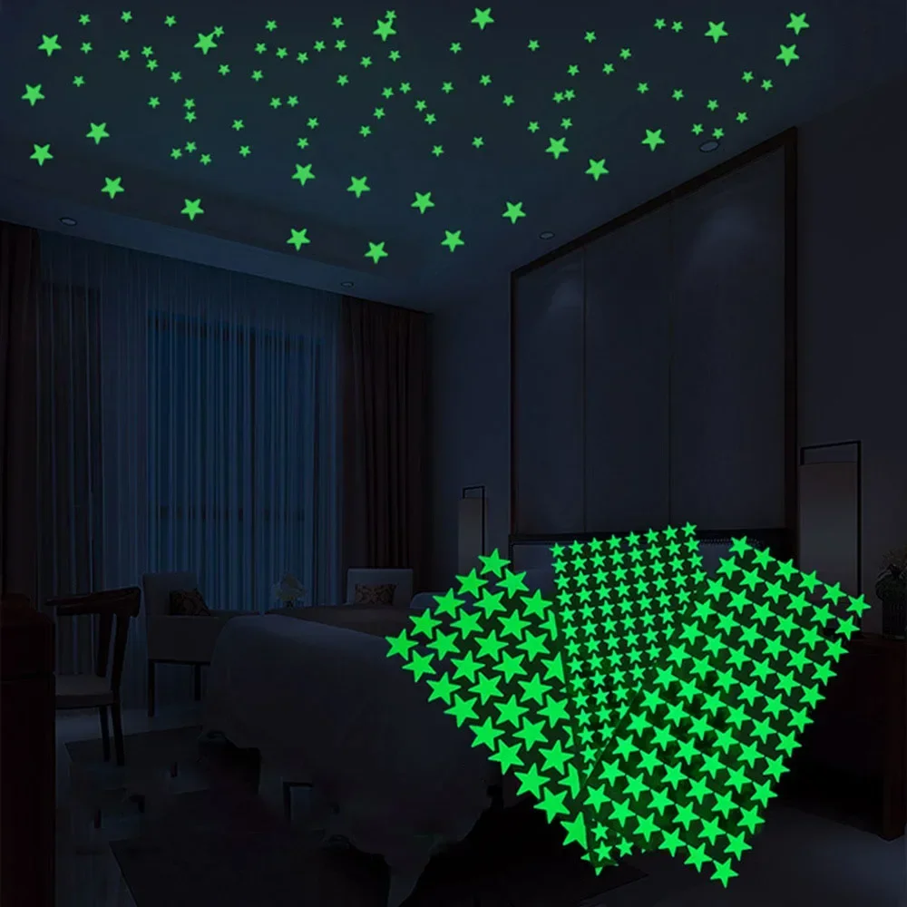 Kids Room Decoration Self-adhesive Decals Luminous Stars Wall Stickers Bedroom Home Decor Star Dot Glow in The Dark Wallpaper