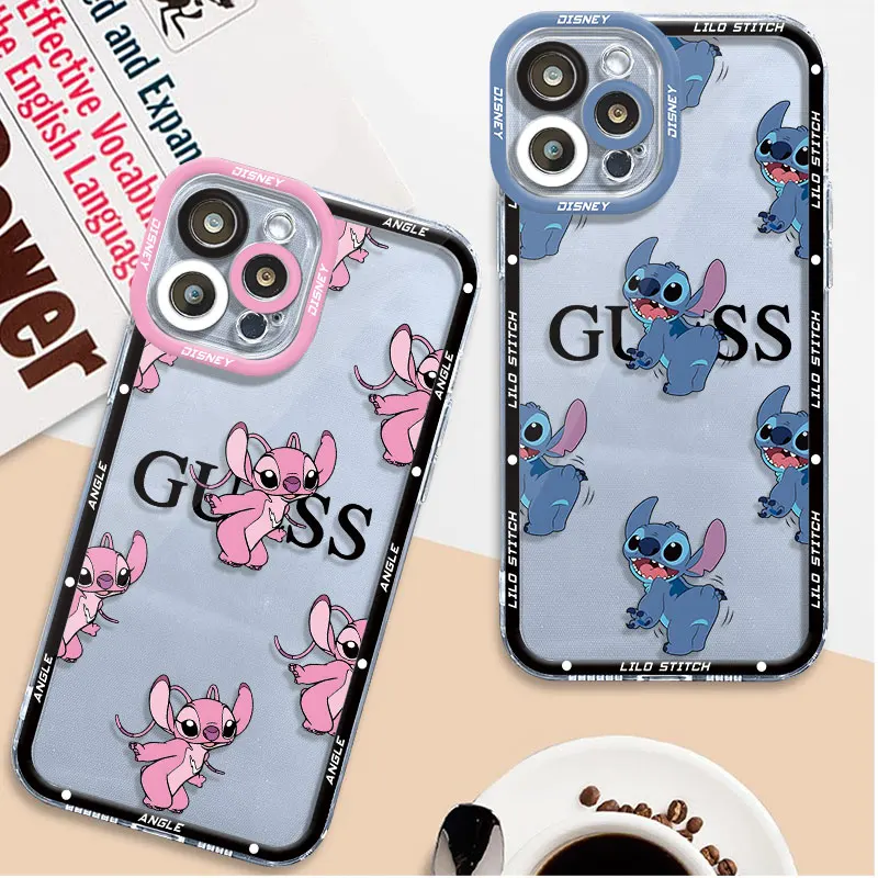 Custodia Per Redmi Note 11 Pro 11S 8 10 Pro 12S 9 Pro 12 Pro 9T Note 11 4G 10 Lite Disney Stitch Angle Cover In Silicone Trasparente