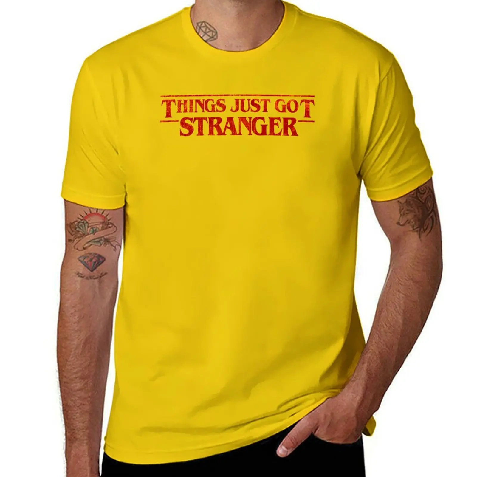thumbnail image 1 of Things Just Got Stranger T-Shirt customs design your own oversizeds men workout shirt, 1 of 5