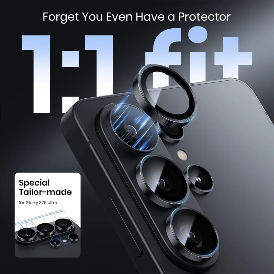 Premium Metal Camera Lens Protector Glass - Full Cover Lens Protection