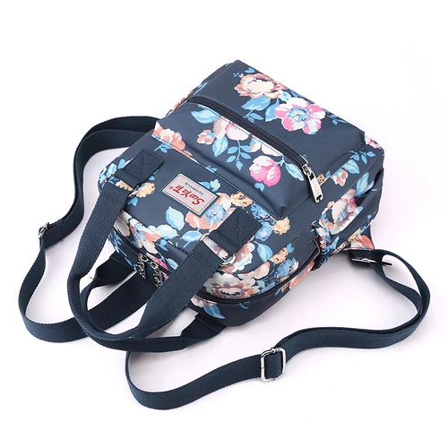 패션 꽃 패턴 여성 작은 배낭, 고품질 방수 패브릭 쇼핑 배낭, 예쁜 스타일 소녀 데이팩, SAC 4