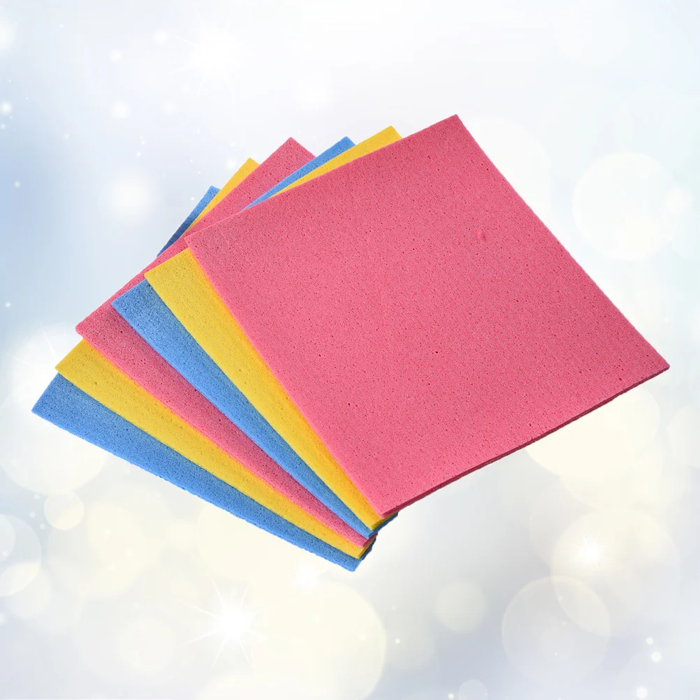 

Dishcloth Solid Color Cellulose Sponge Oil-Free Reusable Cleaning Cloth Home Washing Dish Cloth For Dish Cookware Utensil