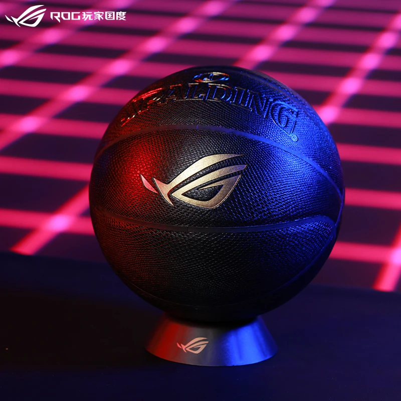 

Spalding ROG Black Gorden Basketball Snakeskin Scales PU Indoor Outdoor Professional Match Basketball Ball Size 7 With Base