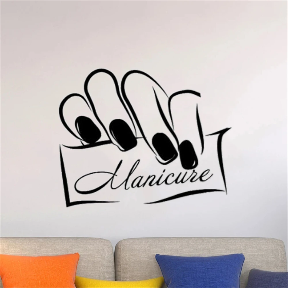 

Manicure Hands Beauty Salon Nail Wall Stickers For Girl Room Salon Decor Decals Vinilos De Pared De Uñass Vinyl Murals DW14135