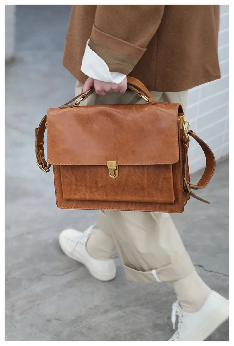 PNDME mode luxus echtem leder frauen aktentasche designer business casual echt rindsleder arbeiten handtasche schloss umhängetasche – Detail 6