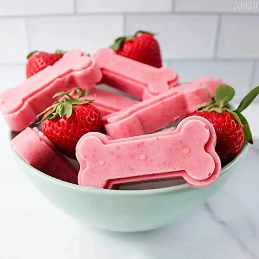 Pink and Blue Puppy Dog Paw and Bone Cake Mold Silicone Ice Cubes Chocolate Molds For Candy Crayons Non-Stick Baking Molds