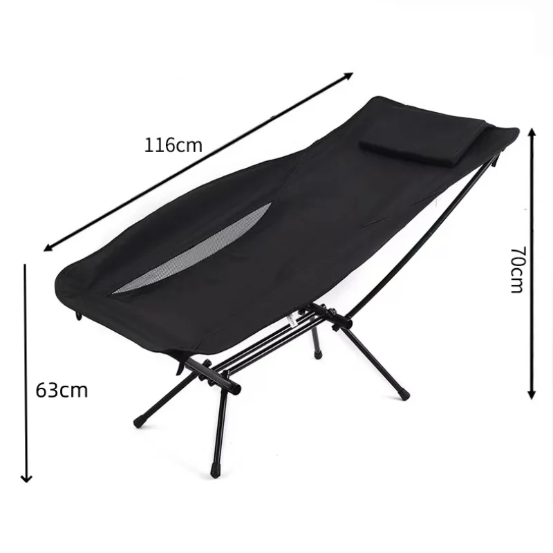 Portable Lightweight Recliner Outdoor Camping Folding Chair Aluminium Alloy Lounge Chair For Travel Hiking Fishing