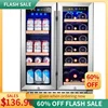 QWAAOBOSI 24 Inch Wine and Beverage Refrigerator;Capacity Wine Cooler with Dual Zone-Wine Fridge Built in Counter or Freestandin 1