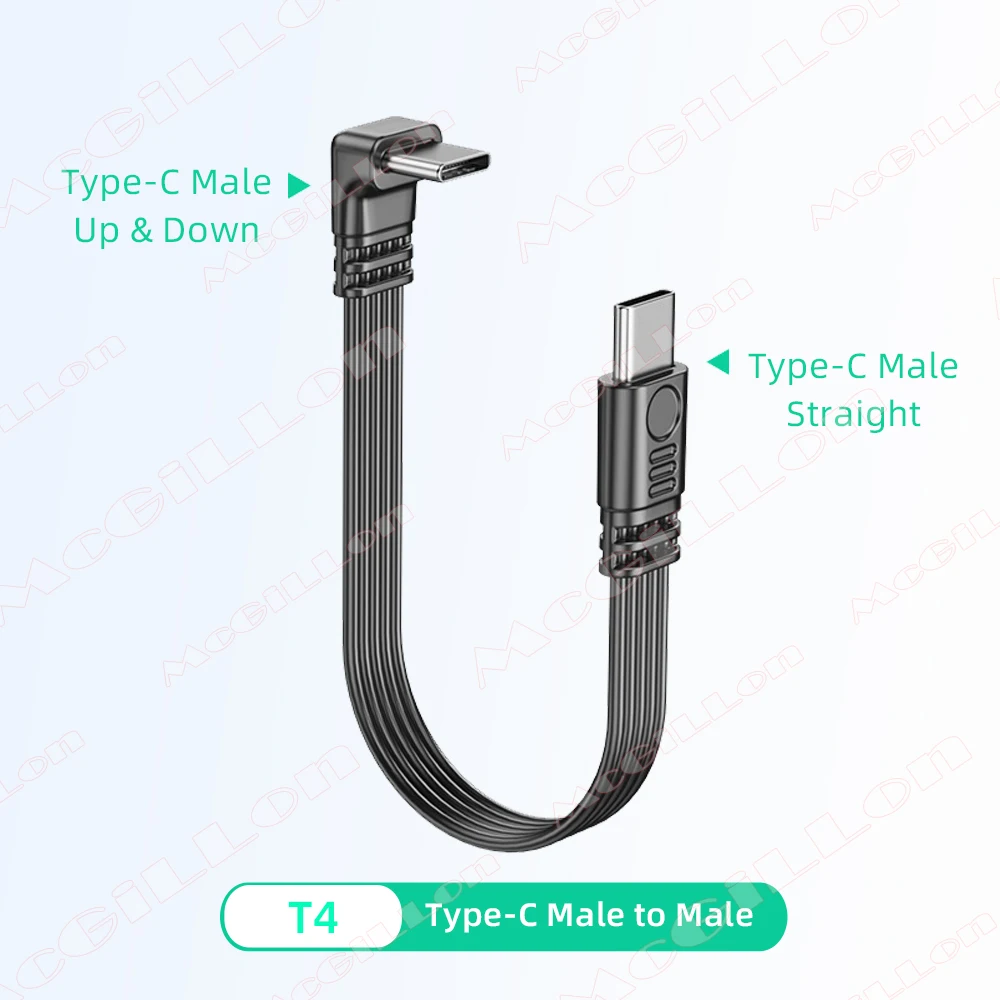 Angled USB-C Extension Cable - Fast Charging Data Cord