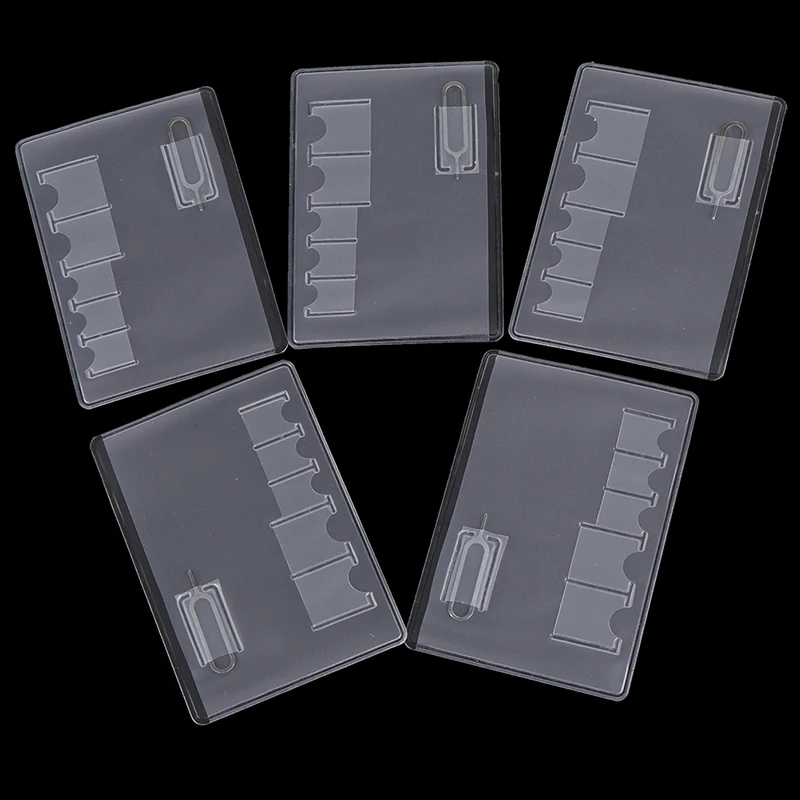 5Pcs Universal Transparent Memory Card 6 Sim Card Holder Case Storage Case Box Bag Easy Carry Portable Protector