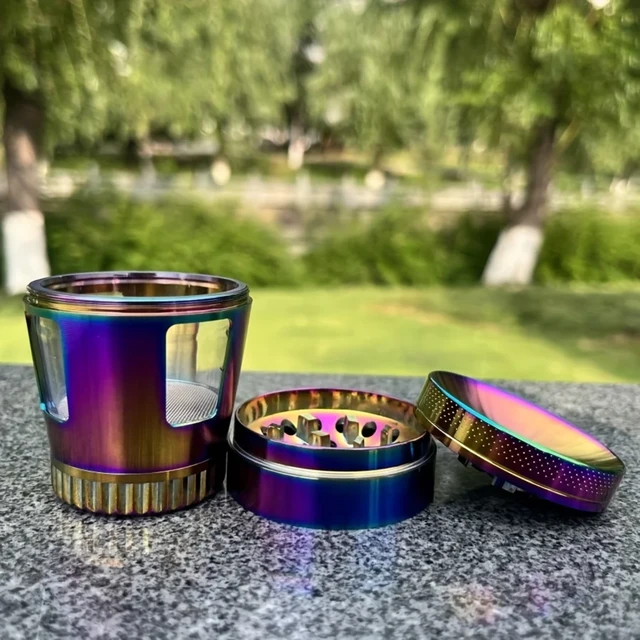 Alloy Dia50mm Herb Grinder with Sharp Teeth for Tobacco and Herb Grinding - Pepper Mill Crusher for Smoking Accessories Pouch