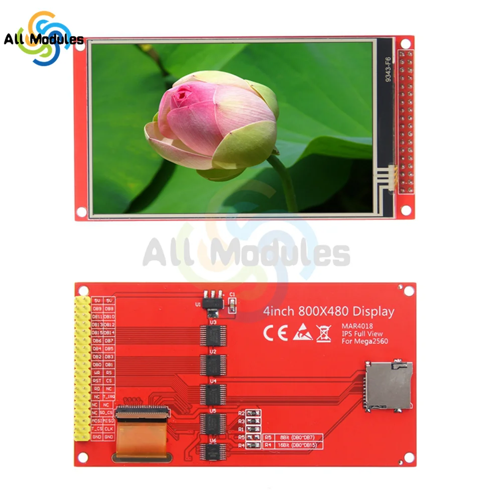 

4.0 inch TFT color touch LCD Display Screen Module 800*480 XP12046 Touch IC 5V NT35510 Support for Arduino Mega2560 In-line