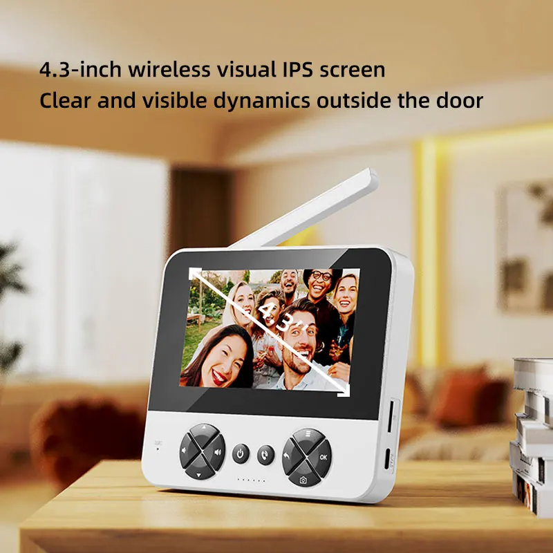 4.3 "video wireless electronic doorbell outdoor monitoring video tape infrared night vision home voice intercom door machine 5