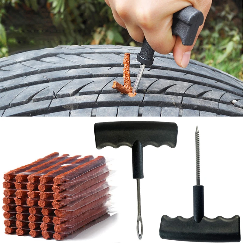 Tire Repair Kit For Truck Motorcycle Auto Tire Rubber Strips Tubeless Tyre Puncture Studding Plug Set