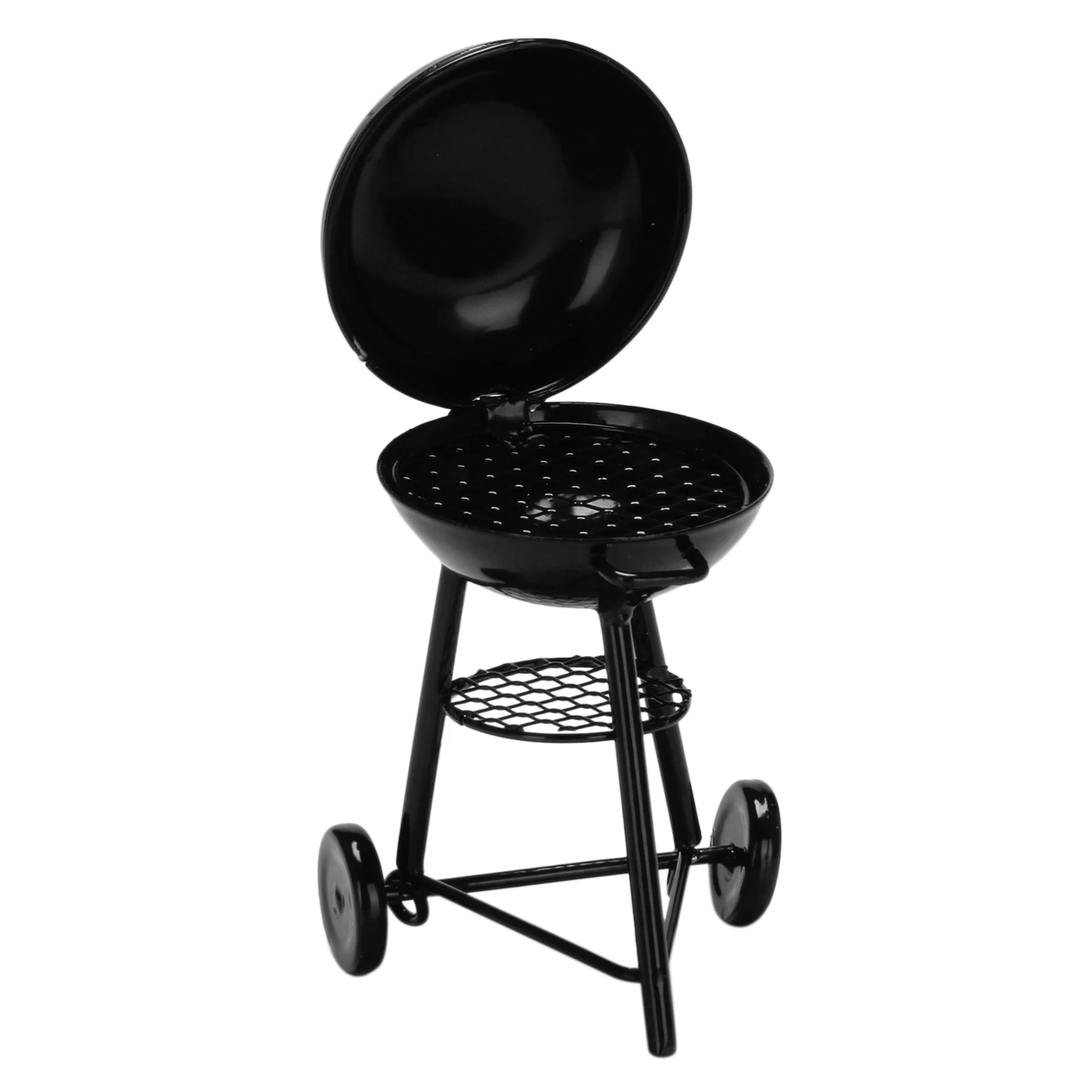 

1:12 Кукольный мини-домик для металлического барбекю, модель автомобиля, барбекю, Экологичная модель, круглое барбекю