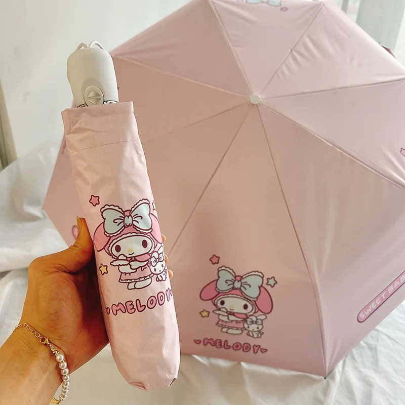 

Солнцезащитный Зонт Sanrio Kawali My Melody, складной зонт с защитой от ультрафиолета, милый аниме подарок для девушки на день рождения
