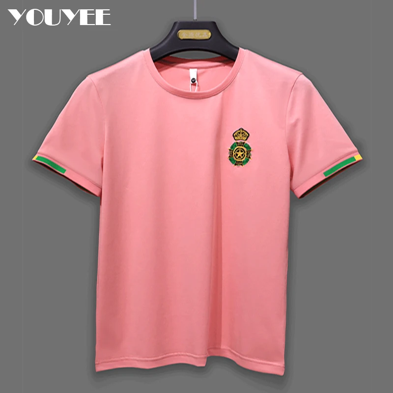 Embroidered Men's Short Sleeve T-shirt Fashion Brand O-Neck Top