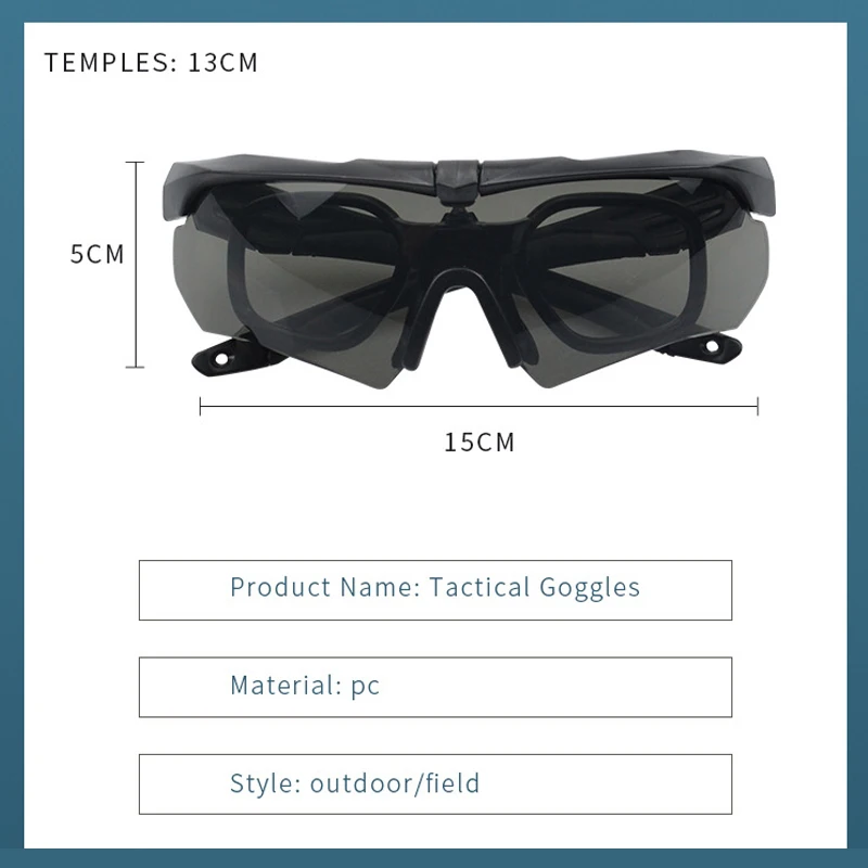 Military Tactical Goggles CS Airsoft Windproof Shooting Glasses HD 3 Lens Motocross Motorcycle Mountaineering Safe Glasses shooting glasses tactical goggles safety goggles