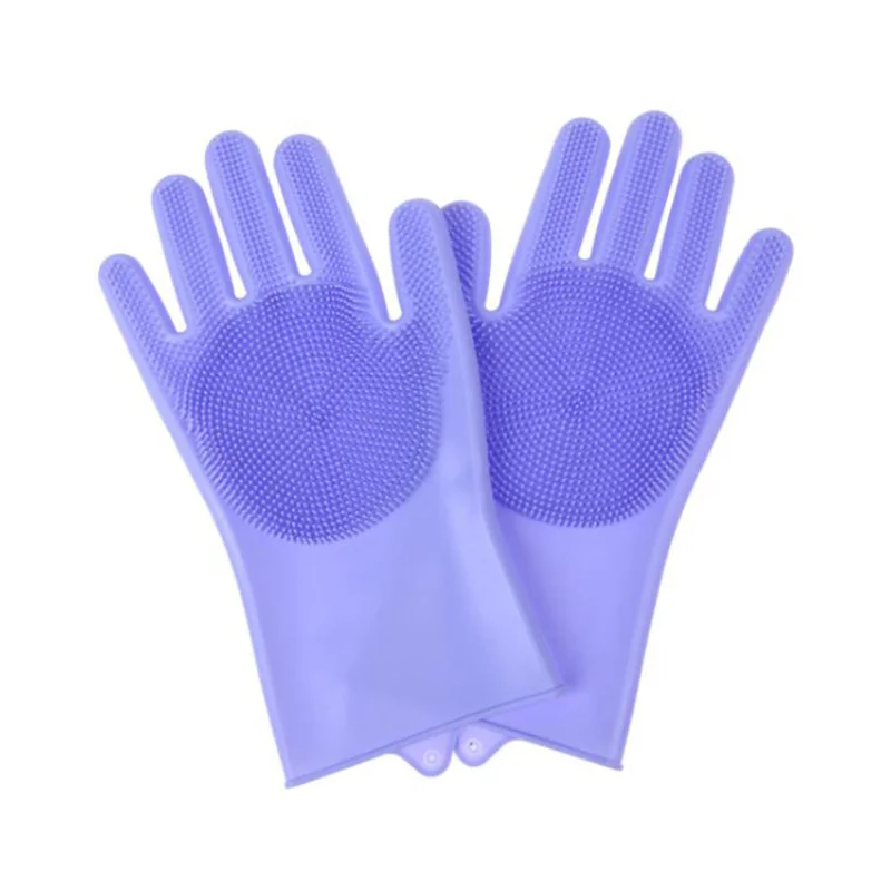 Dishwashing Cleaning Gloves Household Sponge Scrubber Magic Silicone Rubber Dish Washing Gloves Kitchen Cleaning Tools dishwashing gloves