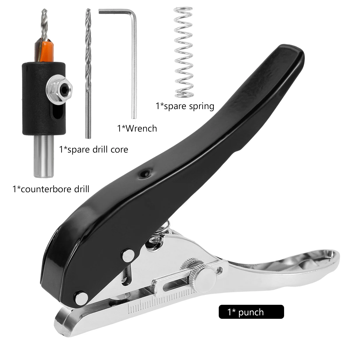 New Single Hole Punch 5/16 Inch Heavy Duty Hole Puncher Portable Hole Edge  Banding Punching Plier with Limiter for Paper Cards - AliExpress