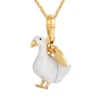 1Pc Fashion Cute Openable White Goose Pendant Necklace for Women Cool Niche Party Jewelry Keychain Pendant Valentine's Day Gift 5