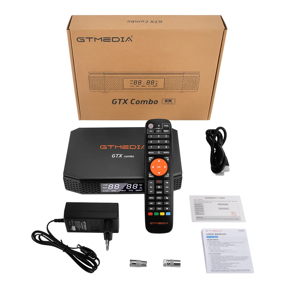 GTMEDIA GTX COMBO DVB-S S2 S2X-T-C ATSC  ù, 2GB DD4 + 32GB ȵ̵ 9.0 TV ڽ, 4K 8K H265 BT4.1, CA  CI Plus 1.4