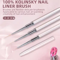 KADS 100% Pure Kolinsky Sable French Stripe Liner Brush for Manicure 3D Tips Ultra-thin Lines Grid Flower Drawing Pen Nail Tool 1