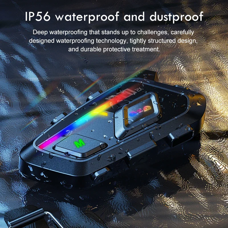 Kebidumei P20 2x Wireless Bluetooth6.0 Motorcycle Helmet Intercom Headset Waterproof 500 M Intercomunicador Speaker_voghion.com