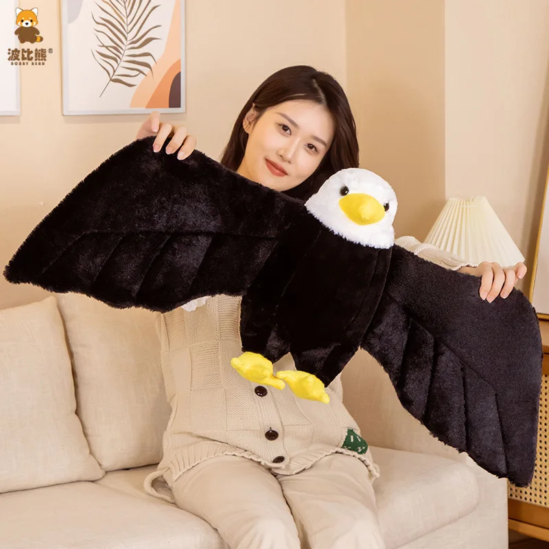 

40cm Cute Lifelike Vulture Eagle Plush Toys Soft Stuffed Plush Animal Doll Cartoon Bird Toys For Kids Birthday Gift Home Decor