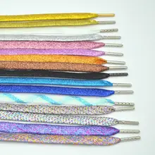 

Fashion 115cm Metal Glitter Flat Shoelaces Shoe Laces Sneaker Sport Shoe Colored Available Running Shoelace Bootlaces Kids Adult