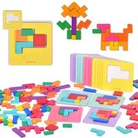 Montessori Desktop Puzzle Toys Kids Battle Table Game Tangram Math Toys Building Blocks Board Color Shape Training for Kids Gift 1