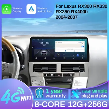 Radio para Auto de 12.3 Pulgadas para Lexus RX300 RX330 RX350 RX400h 2004-2007, Android 15, BT, Carplay, Navegación Multimedia, Pantalla de Unidad Principal 1