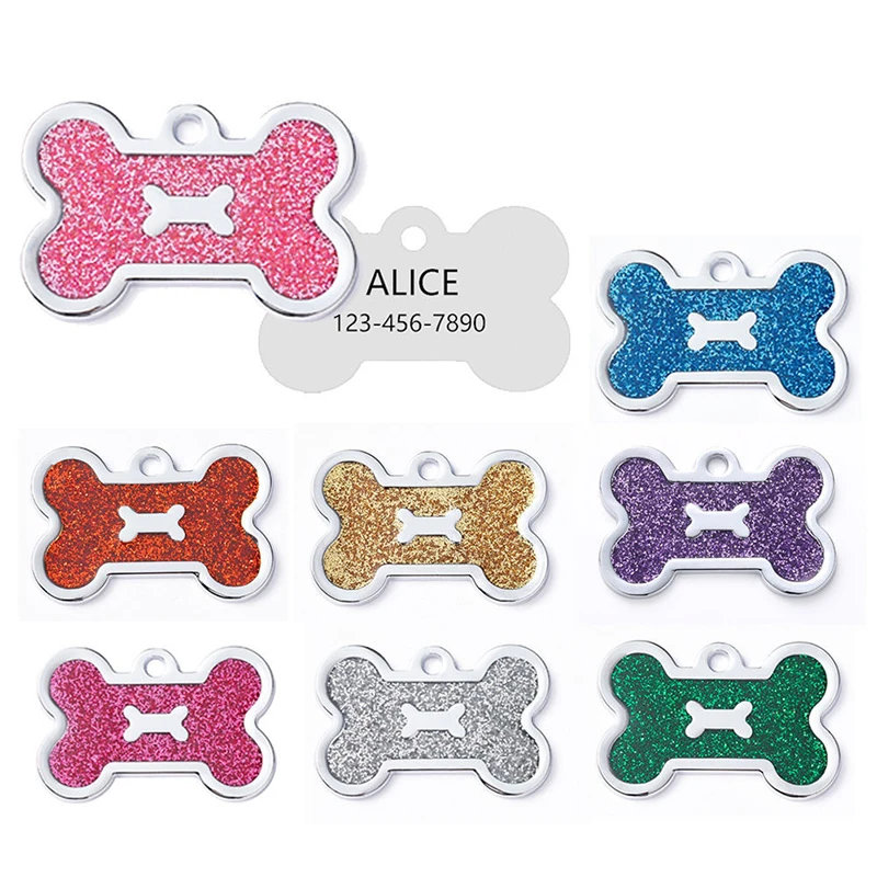 

Wholesale Dropshipping Cat ID Free Laser Engraved Bone Identification Personalised Dog Puppy Pet Kitten Custom Text Name Tags